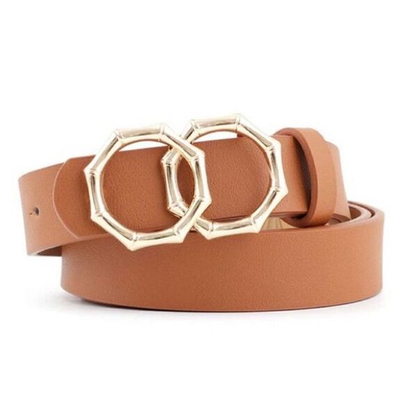 NEW Camo Double Buckle Faux Leather Belt - Picture 1 of 4